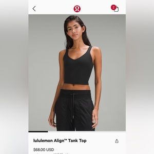 lululemon Align™ Tank Top size 16 in black